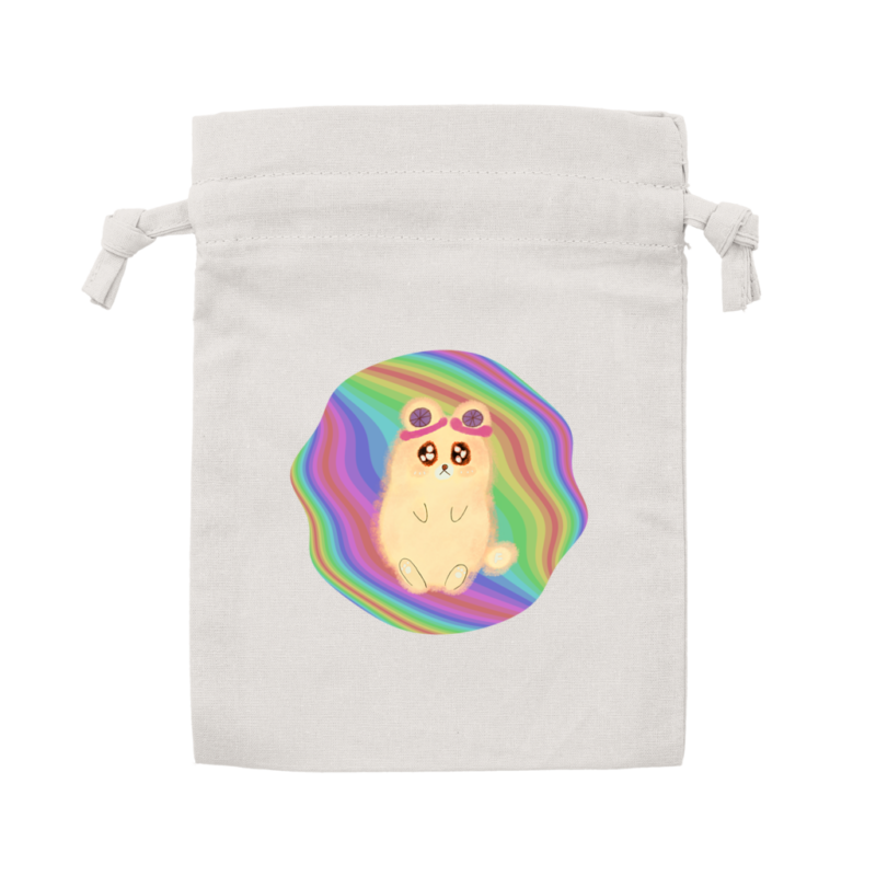 グレー Danguma Rollie コットンフリル巾着(S) グレー