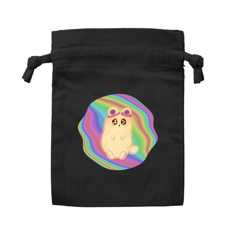 ブラック Danguma Rollie コットンフリル巾着(S) ブラック