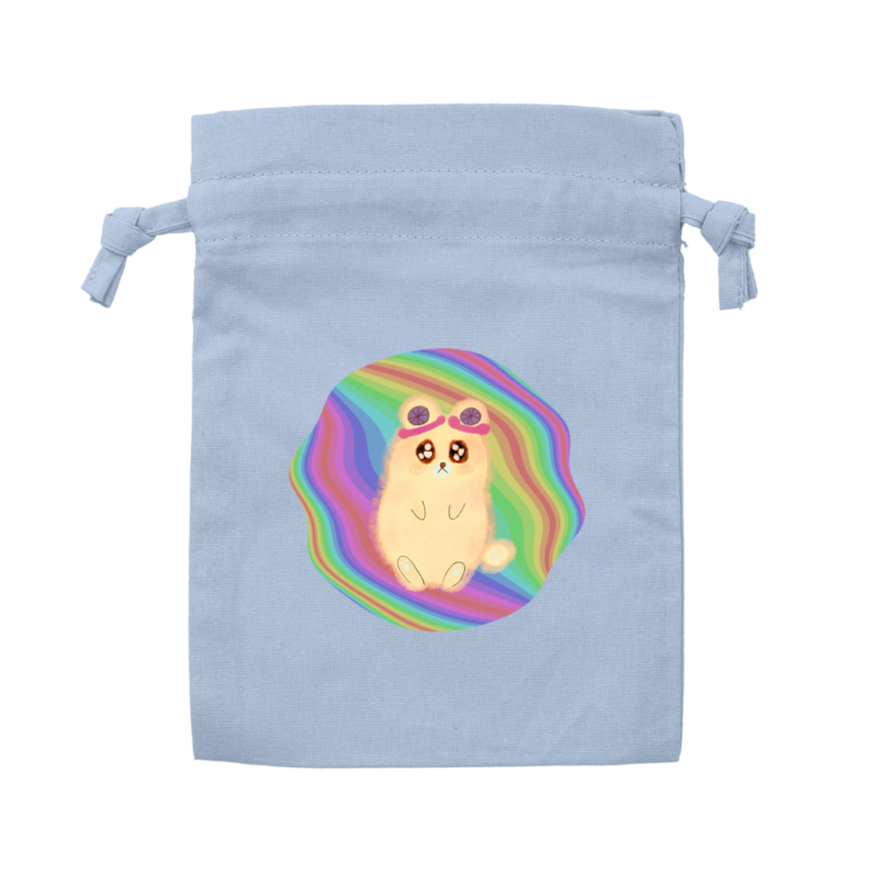 サックスブルー Danguma Rollie コットンフリル巾着(S) サックスブルー