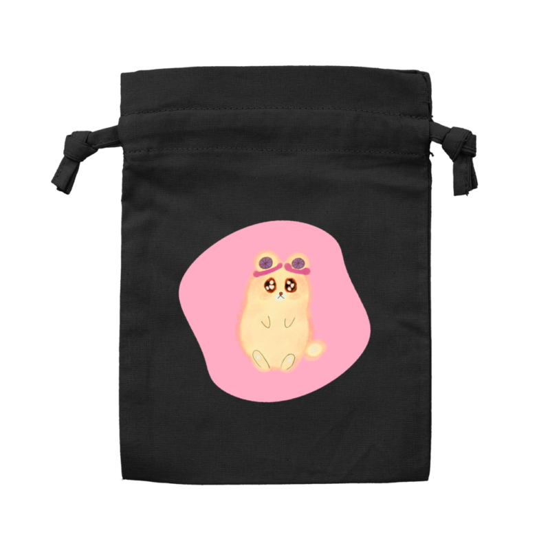 Danguma Rollie コットンフリル巾着（S） ブラック