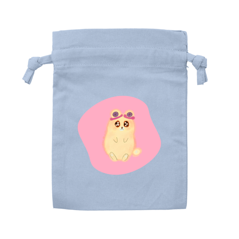 Danguma Rollie コットンフリル巾着（S） サックスブルー