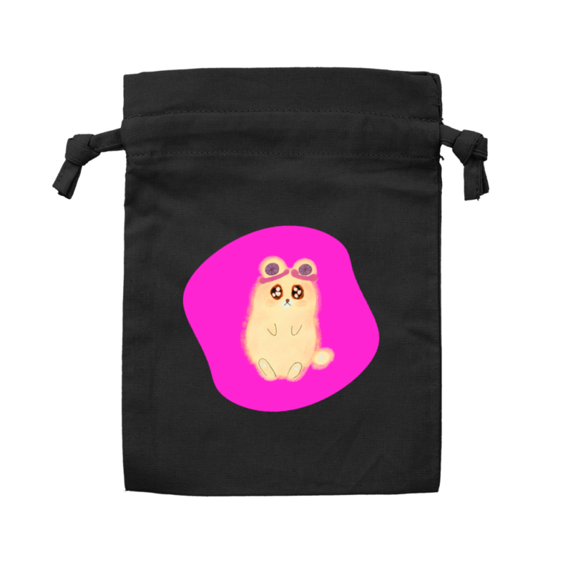 nguma Rollie コットンフリル巾着（S） ブラック