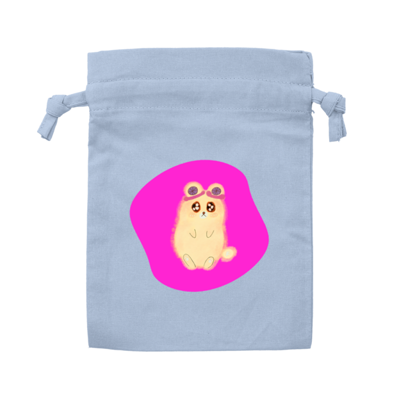 Danguma Rollie コットンフリル巾着（S） サックスブルー