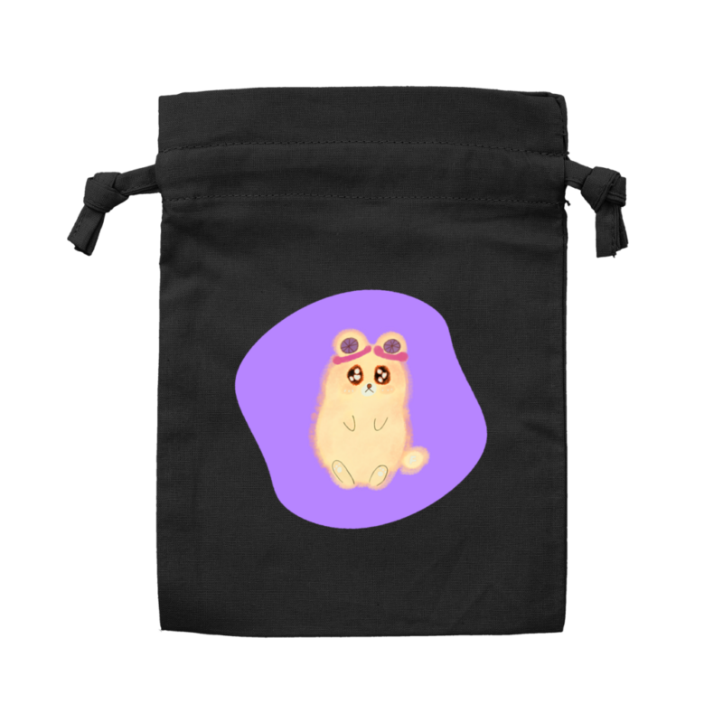 nguma Rollie コットンフリル巾着（S） ブラック