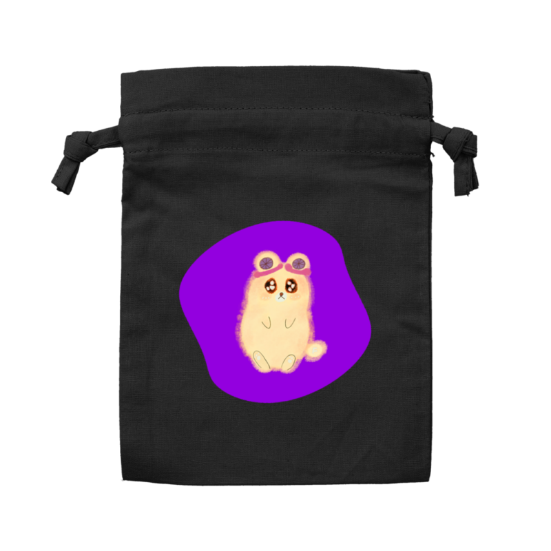 Danguma Rollie コットンフリル巾着（S） ブラック