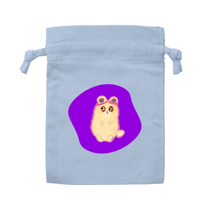 Danguma Rollie コットンフリル巾着（S） サックスブルー