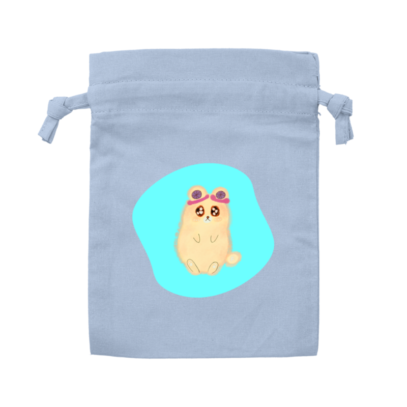 Danguma Rollie コットンフリル巾着（S） サックスブルー