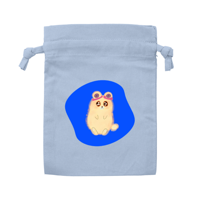 Danguma Rollie コットンフリル巾着（S） サックスブルー