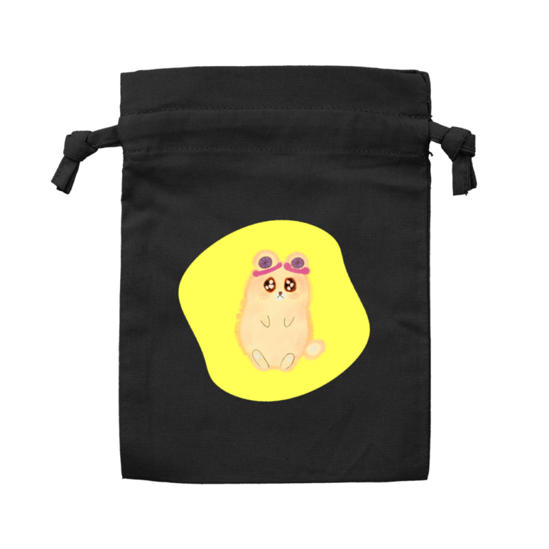 Danguma Rollie コットンフリル巾着（S） ブラック