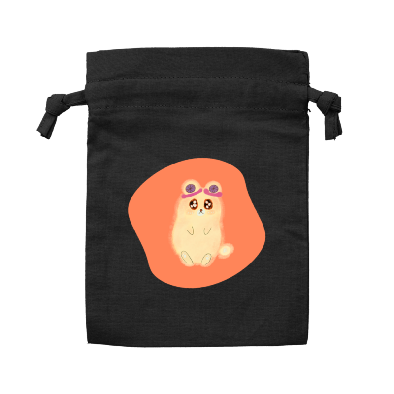 Danguma Rollie コットンフリル巾着（S） ブラック