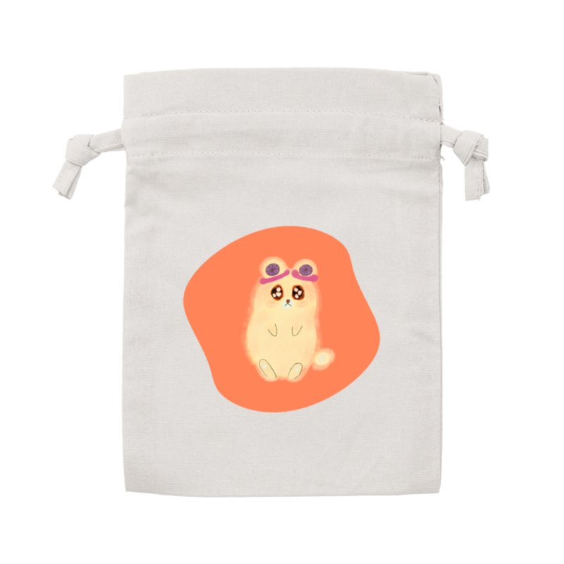 Danguma Rollie コットンフリル巾着（S） グレー