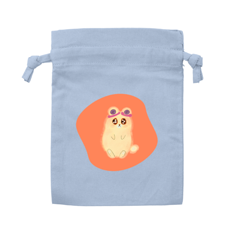 Danguma Rollie コットンフリル巾着（S） サックスブルー