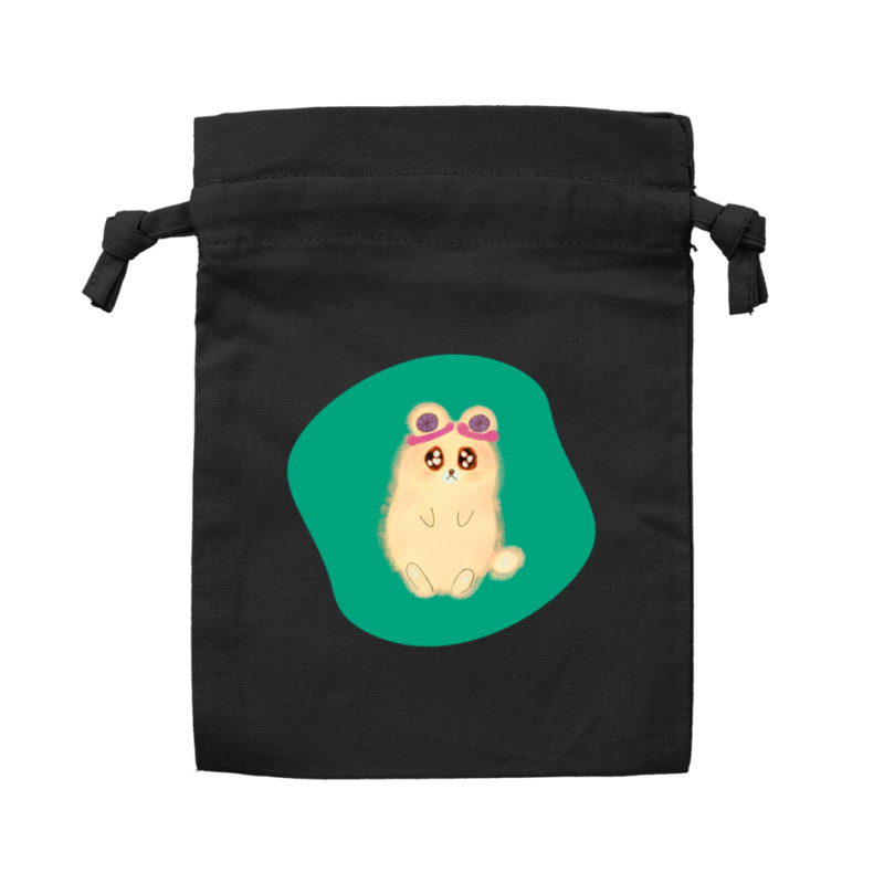 Danguma Rollie コットンフリル巾着（S） ブラック