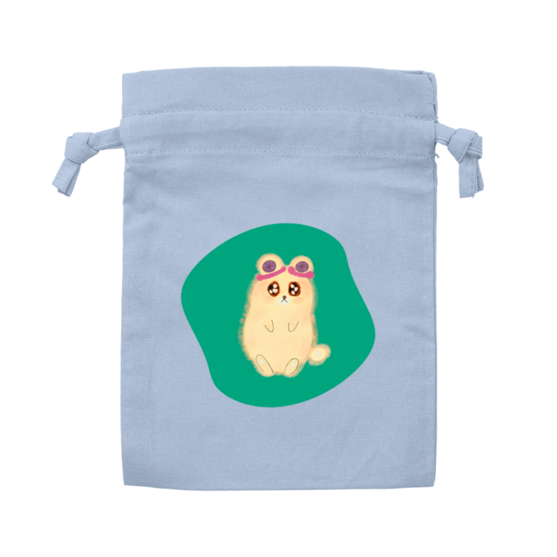 Danguma Rollie コットンフリル巾着（S） サックスブルー