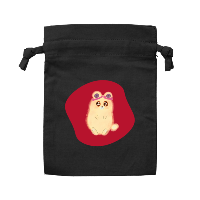 Danguma Rollie コットンフリル巾着（S） ブラック