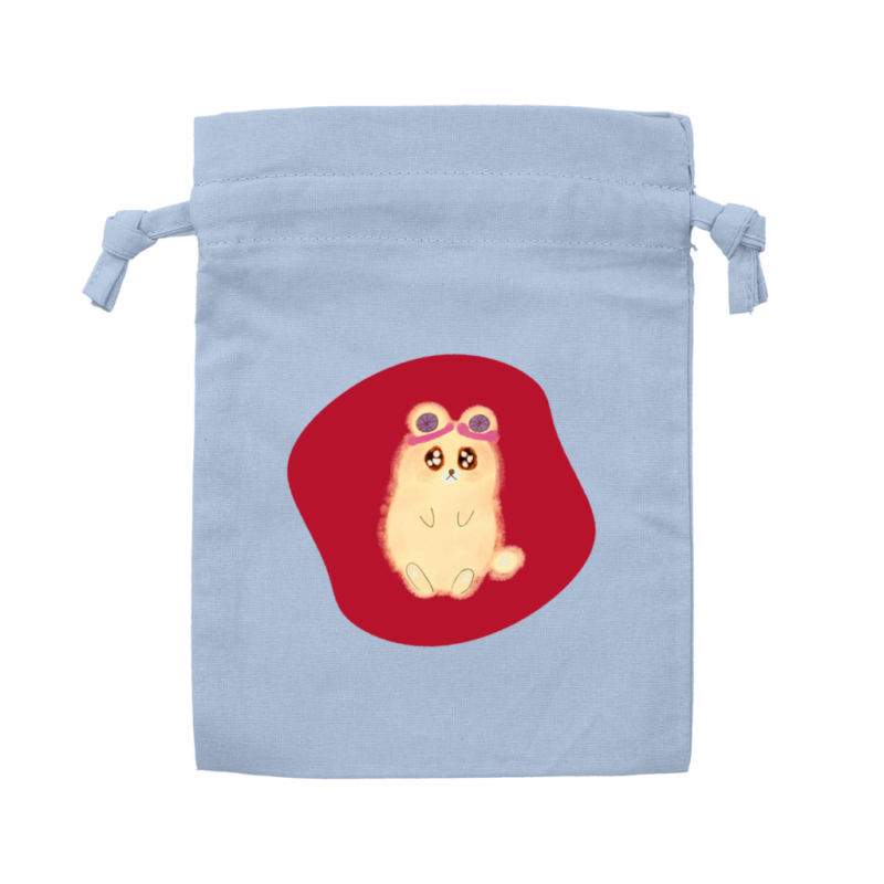 Danguma Rollie コットンフリル巾着（S） サックスブルー