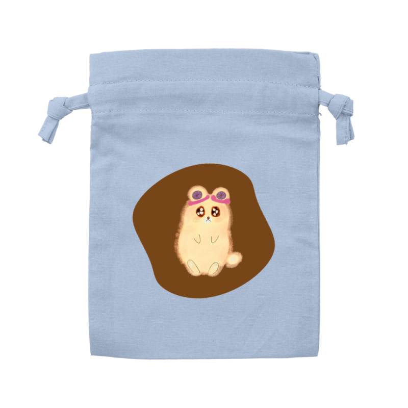 Danguma Rollie コットンフリル巾着（S） サックスブルー